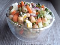 Photo de la Recette: Salade de Pois Chiches, Concombre et Herbes Fraîches