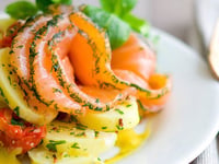 Photo de la Recette: Salade de Pommes de Terre *Gravlax et Crème au Curry