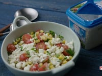 Photo de la Recette: SALADE FIESTA DE MAÏS ET FETA ÉMIETTÉE PRÉSIDENT