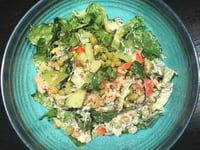 Photo de la Recette: Salade Légumes, Riz et Sauce Crémeuse