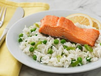 Photo de la Recette: SAUMON CROUSTILLANT AVEC RIZ AU CITRON