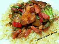 Photo de la Recette: SAUTÉ DE POULET ET DE LÉGUMES AU GINGEMBRE