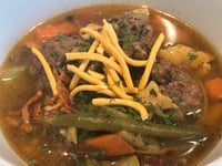 Photo de la Recette: Soupe Asiatique Légumes et Boulettes de Viande