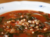 Photo de la Recette: Soupe aux Épinards, Tomates et Haricots Blancs