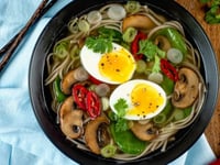 Photo de la Recette: Soupe aux Nouilles Soba aux Épinards et Champignons