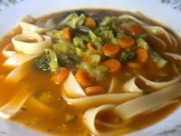 Photo de la Recette: Soupe aux Pâtes et Légumes du Jardin