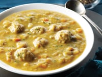 Photo de la Recette: Soupe aux Pois Cassés et aux Boulettes de Poulet en Mijoteuse