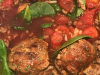 Photo de la Recette: Soupe aux Tomates, Boulettes Piquantes