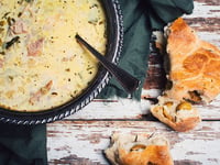 Photo de la Recette: SOUPE CRÉMEUSE À LA DINDE ET AUX POIREAU