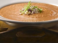 Photo de la Recette: Soupe Crémeuse aux Tomates et Fenouil Rôtis avec Fromage Feta