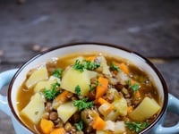 Photo de la Recette: SOUPE DE LENTILLE, CAROTTES ET POIREAUX
