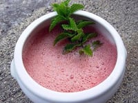 Photo de la Recette: Soupe de Pastèque à la Menthe Saveur de Rose