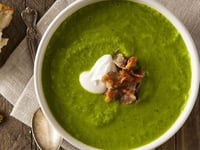 Photo de la Recette: Soupe de Petits Pois au Bacon et Mascarpone