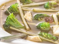 Photo de la Recette: SOUPE DE POULET EXOTIQUE AU BROCOLI ET À LA POMME