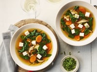 Photo de la Recette: Soupe de Tofu de Carottes et D’épinards