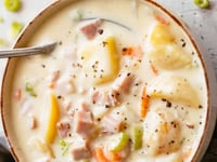 Photo de la Recette: Soupe Délicieusement Crémeuse au Jambon et aux Pommes de Terre