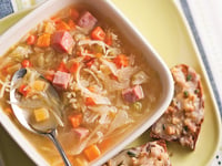 Photo de la Recette: Soupe Express au Jambon et Riz Brun