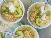 Photo de la Recette: Soupe Froide D’avocat et de Concombre au Quinoa