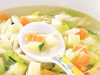 Photo de la Recette: Soupe Orzo et Courgettes