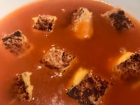 Photo de la Recette: Soupe Tomates Grilled Cheese
