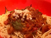 Photo de la Recette: Spaghetti à La Sauce Végé avec Champignons Enoki