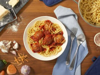 Photo de la Recette: Spaghetti aux Boulettes de Viandes Riches en Légumes