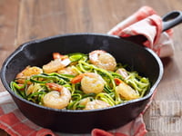 Photo de la Recette: Spaghetti de Zucchinis et Crevettes