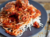 Photo de la Recette: Spaghetti et Boulettes Végétaliennes aux Champignons