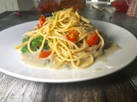 Photo de la Recette: Spaghetti Sauce aux Champignons et Brocolis et Tomates