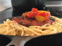 Photo de la Recette: Spaghetti Sauce Tomates et Ail et Légumes