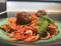 Photo de la Recette: Spaghetti Sauce Tomates et Boulettes Piquantes