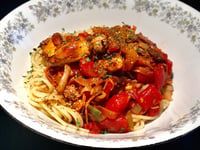 Photo de la Recette: Spaghetti, Sauce Tomates et Poulet