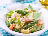 Photo de la Recette: Tagliatelles Fraiches au Saumon et Asperge Verte