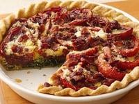 Photo de la Recette: Tarte au Bacon aux Épinards et aux Tomates Rôties au Vinaigre Balsamique