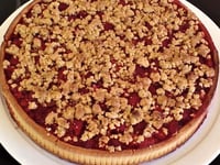 Photo de la Recette: Tarte Crumble Rhubarbe et Fraises