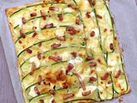 Photo de la Recette: Tarte Flambée aux Courgettes et Parmesan