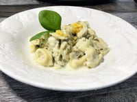 Photo de la Recette: Tortellinis Sauce Blanche Épinards et Brocolis