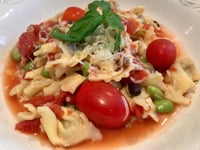 Photo de la Recette: Tortellinis Sauce Tomates et Légumineuses