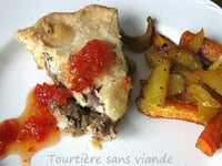 Photo de la Recette: Tourtière Sans Viande aux Pois Chiches et aux Champignons