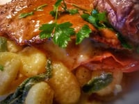 Photo de la Recette: Veau Saltimbocca (prosciutto, vin blanc, sauge & fromage Bergeron)