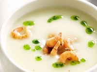 Photo de la Recette: Velouté de Pommes de Terre et Asperges aux Crevettes