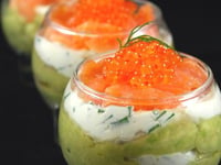 Photo de la Recette: Verrine Avocat-truite Fumée