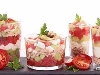 Photo de la Recette: Verrine de Thon Fromage et Concombre au Basilic