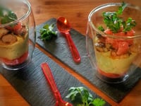 Photo de la Recette: Verrines D'avocats, Crevettes & Pamplemousse