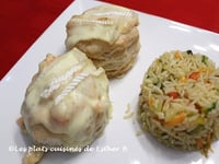 Photo de la Recette: Vol-au-vent au Saumon, aux Crevettes et au Brie