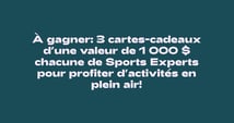 Concours Gagnez l'une des trois cartes-cadeaux d’une valeur de 1 000 $ chacune de Sports Experts!