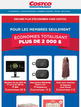 Encore plus d'économies chez Costco