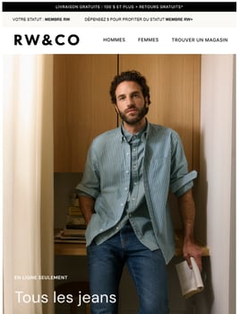En ligne seulement : jeans à 45,90$
