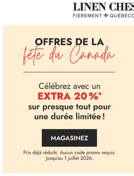 Célébrez la fête du Canada avec 20 % de rabais*