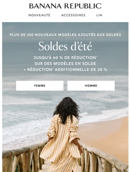 Des modèles pour vos escapades et vos rassemblements : jusqu’à 60 % de réduction sur des modèles en solde
